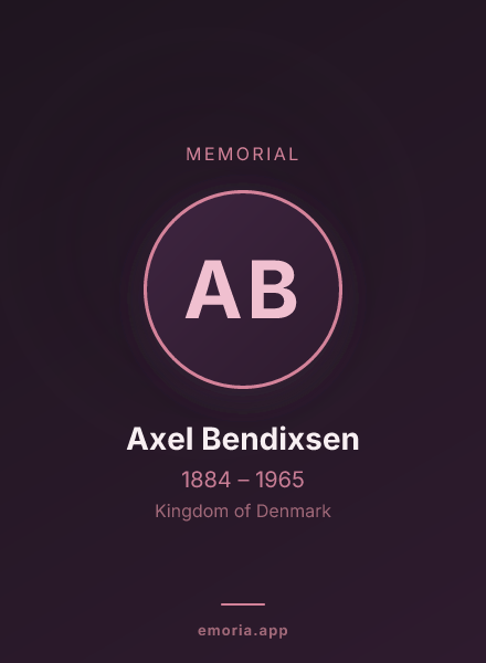 Memorial portrait of Axel Bendixsen