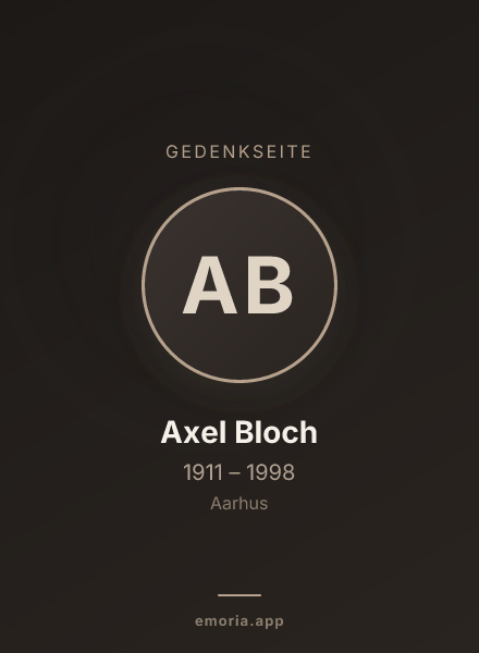 Gedenkportrait von Axel Bloch