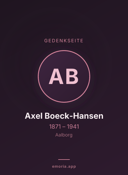 Gedenkportrait von Axel Boeck-Hansen