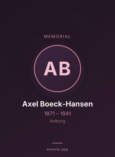 Memorial portrait of Axel Boeck-Hansen