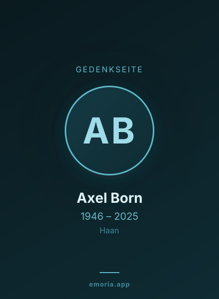 Gedenkportrait von Axel Born