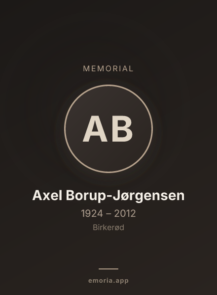 Memorial portrait of Axel Borup-Jørgensen