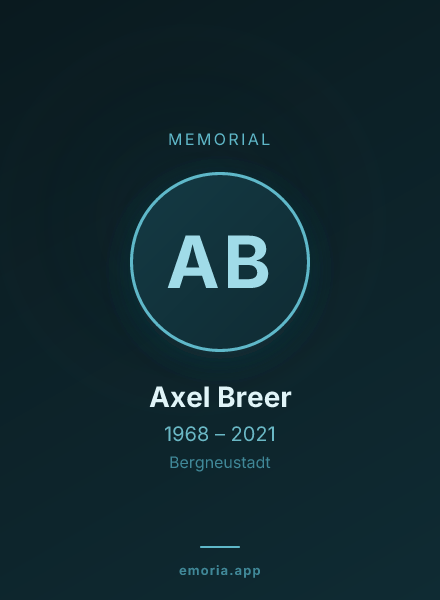 Memorial portrait of Axel Breer