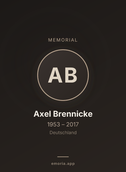 Memorial portrait of Axel Brennicke