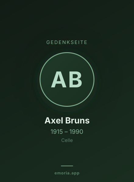 Gedenkportrait von Axel Bruns