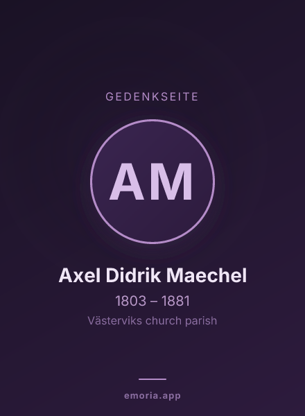 Gedenkportrait von Axel Didrik Maechel