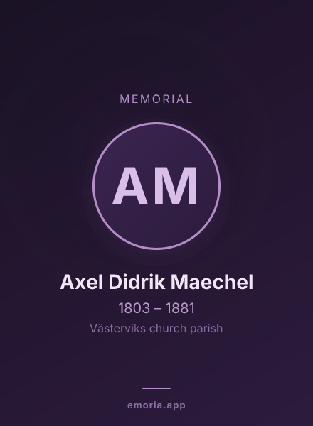 Memorial portrait of Axel Didrik Maechel