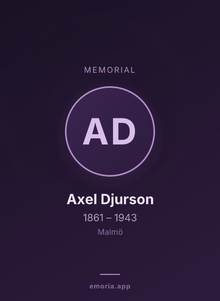 Memorial portrait of Axel Djurson