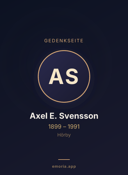 Gedenkportrait von Axel E. Svensson