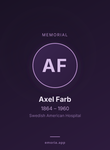Memorial portrait of Axel Farb