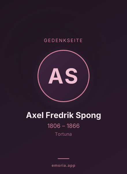 Gedenkportrait von Axel Fredrik Spong