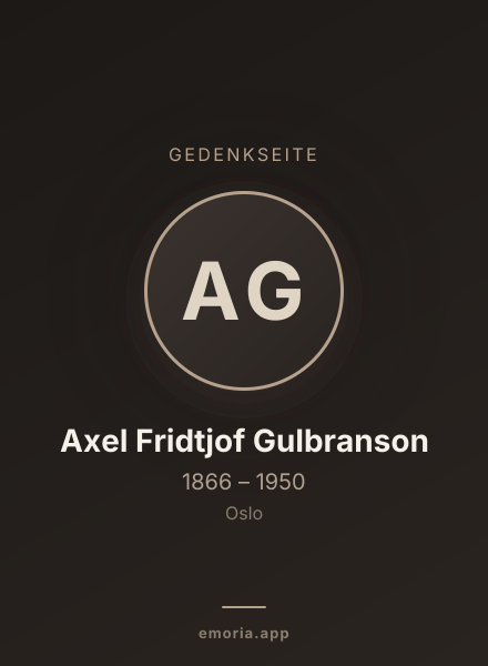 Gedenkportrait von Axel Fridtjof Gulbranson