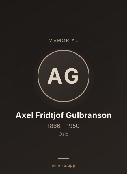 Memorial portrait of Axel Fridtjof Gulbranson
