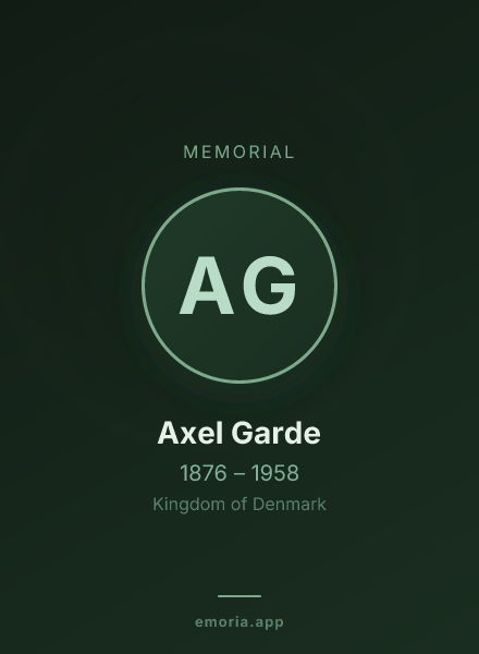 Memorial portrait of Axel Garde