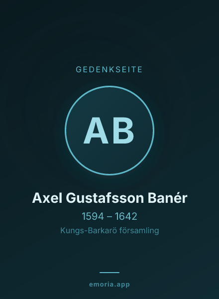 Gedenkportrait von Axel Gustafsson Banér