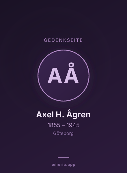 Gedenkportrait von Axel H. Ågren