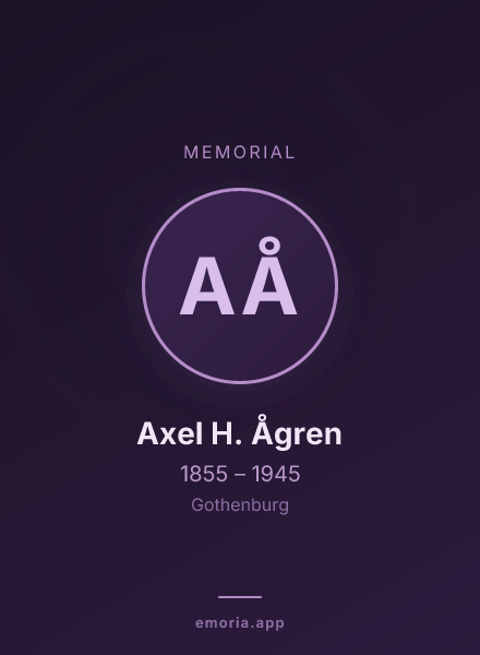 Memorial portrait of Axel H. Ågren