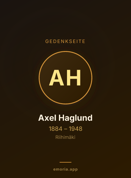 Gedenkportrait von Axel Haglund