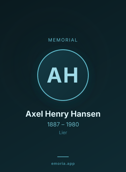 Memorial portrait of Axel Henry Hansen