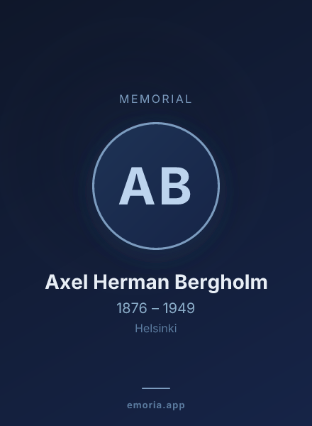 Memorial portrait of Axel Herman Bergholm