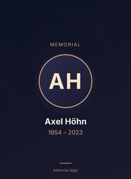 Memorial portrait of Axel Höhn
