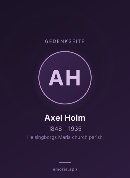 Gedenkportrait von Axel Holm