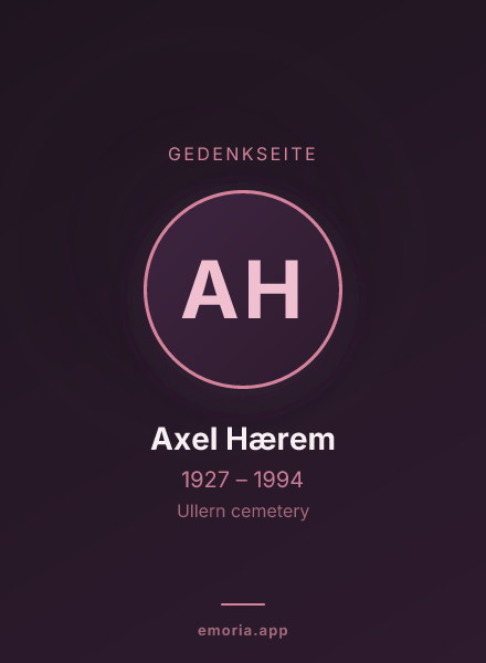 Gedenkportrait von Axel Hærem
