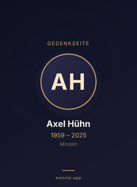 Gedenkportrait von Axel Hühn