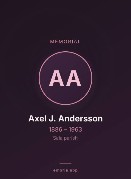 Memorial portrait of Axel J. Andersson