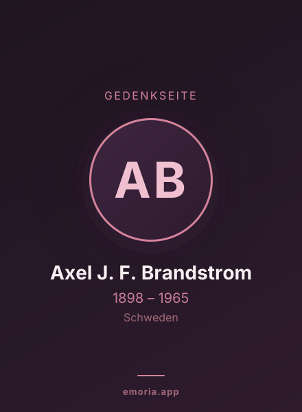 Gedenkportrait von Axel J. F. Brandstrom