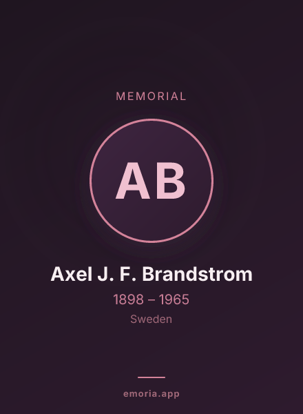 Memorial portrait of Axel J. F. Brandstrom