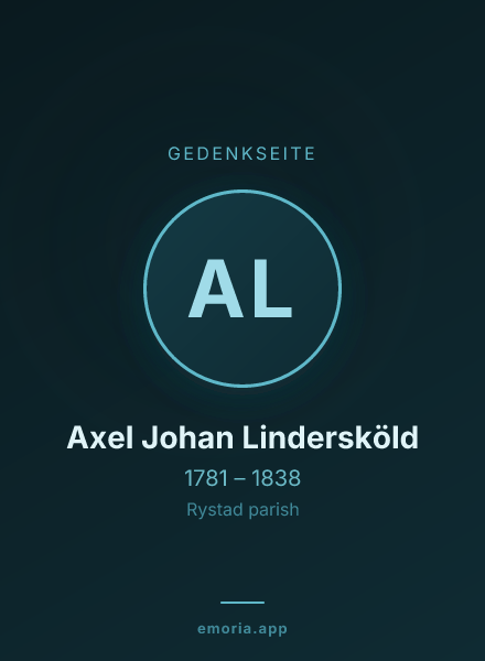 Gedenkportrait von Axel Johan Lindersköld