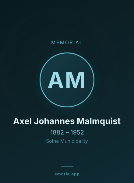 Memorial portrait of Axel Johannes Malmquist