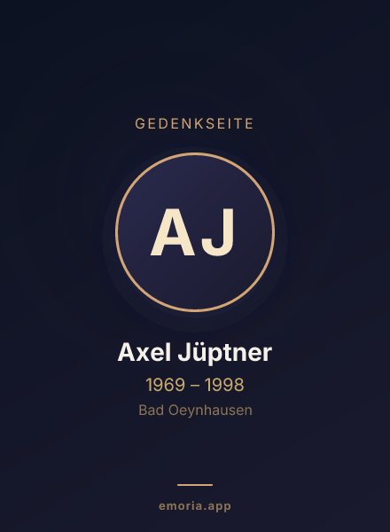 Gedenkportrait von Axel Jüptner