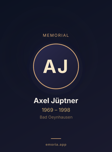 Memorial portrait of Axel Jüptner