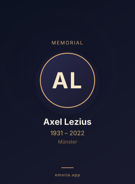 Memorial portrait of Axel Lezius