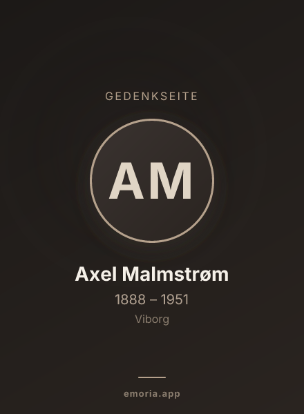 Gedenkportrait von Axel Malmstrøm