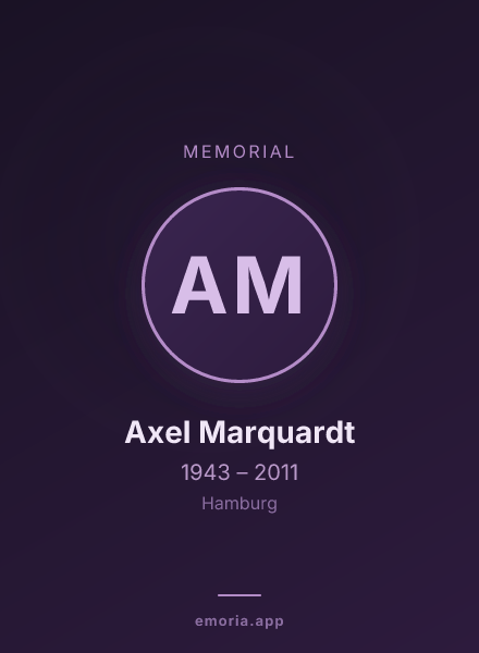 Memorial portrait of Axel Marquardt