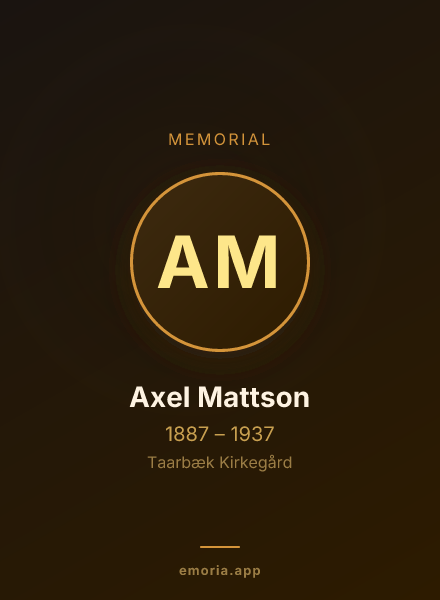 Memorial portrait of Axel Mattson
