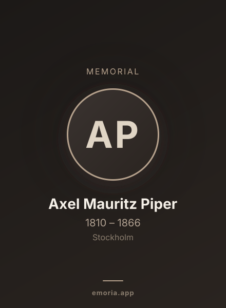 Memorial portrait of Axel Mauritz Piper