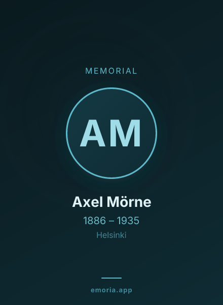 Memorial portrait of Axel Mörne