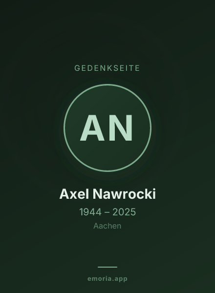Gedenkportrait von Axel Nawrocki