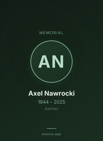 Memorial portrait of Axel Nawrocki