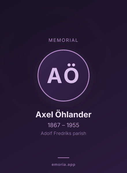 Memorial portrait of Axel Öhlander
