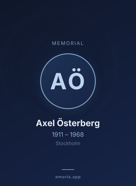 Memorial portrait of Axel Österberg