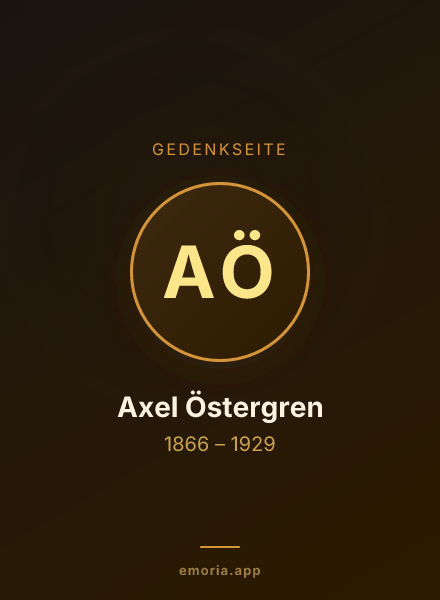 Gedenkportrait von Axel Östergren