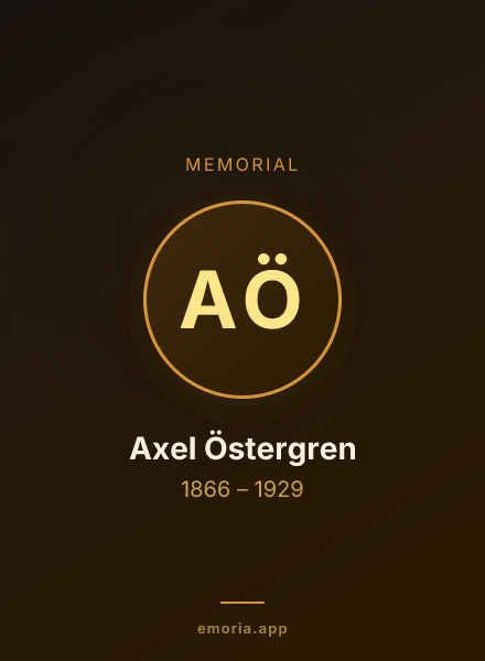 Memorial portrait of Axel Östergren