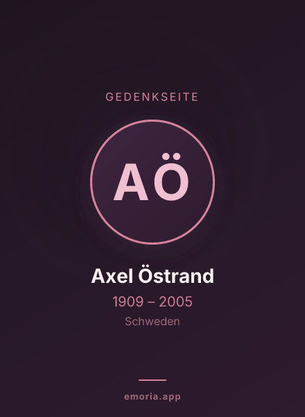 Gedenkportrait von Axel Östrand