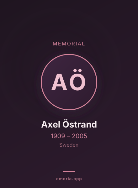 Memorial portrait of Axel Östrand