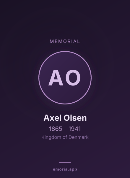 Memorial portrait of Axel Olsen